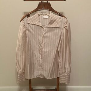 Elegant Cream Striped Blouse